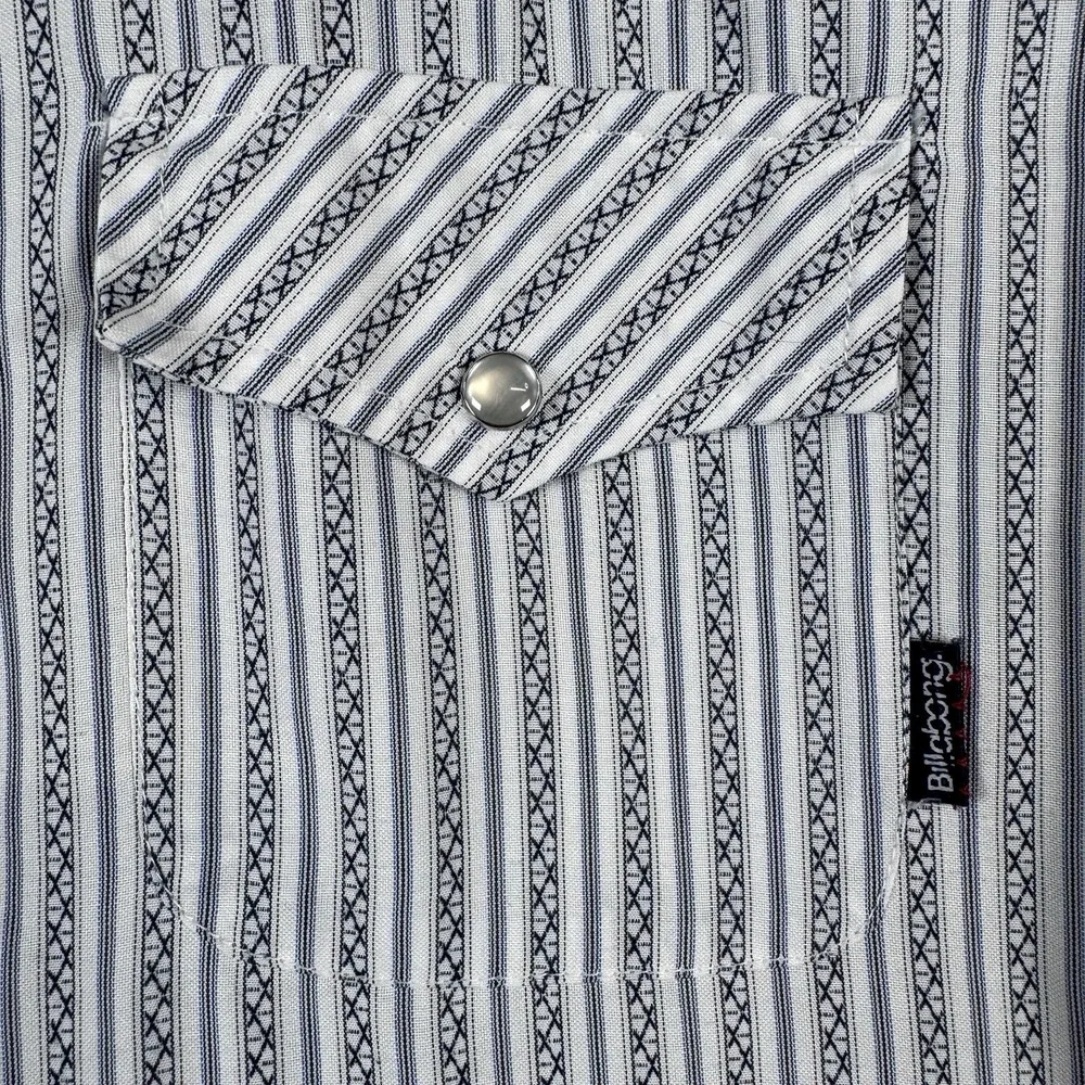 Vintage Billabong Shirt Mens Large Slim Fit Western Pearl Snap Aztec Slim Fit